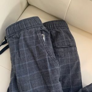 Boys plaid drawstring pants, elastic bottom